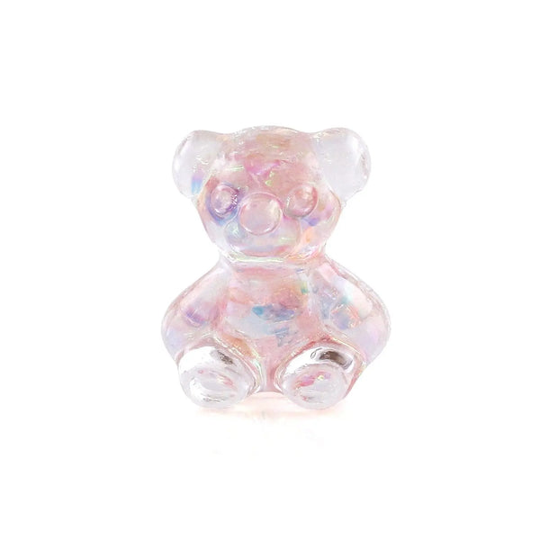 Pot of 5 Charms - Pink Glitter Teddybear   Naio Nails