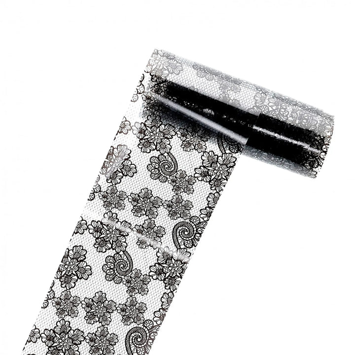 TFS-7 Black & White Netted Foil   Naio Nails