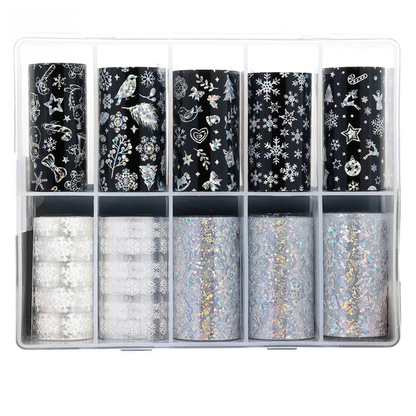 Assorted Transparent Holographic Set of Patterns TFS-25 (Pack of 10)   Naio Nails