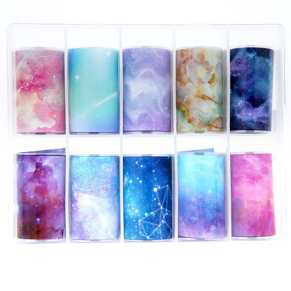 TFS-12 Galaxy & Marble Patterned Set of Foils   Naio Nails