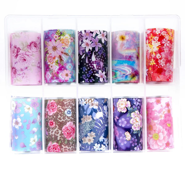 TFS-21 Colourful Floral Foil Set   Naio Nails