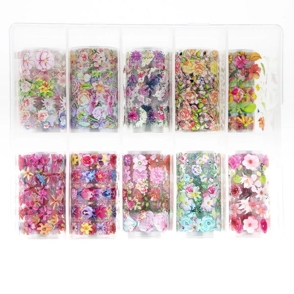 TFS-48 Selection of Floral Foils Five   Naio Nails