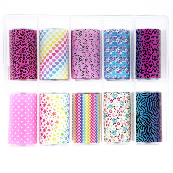 TFS-54 Vibrant Set of Foils Patterns   Naio Nails