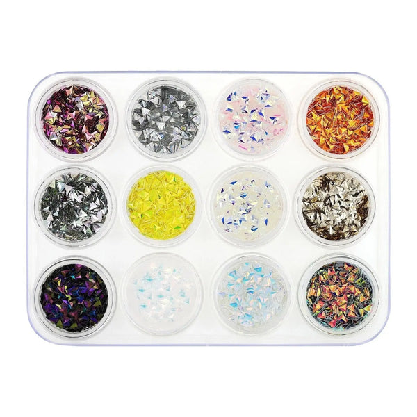Glitter Set - NGS-010 - Multicoloured Triangles   Naio Nails