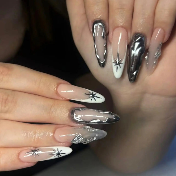 Silver Leaf Foil Nail Art   Naio Nails