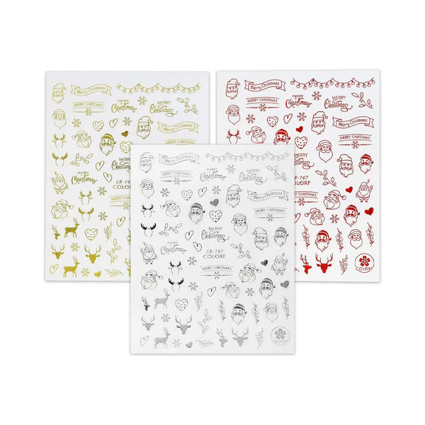Christmas Sticker - Santa, Holly & Mistletoe   Naio Nails