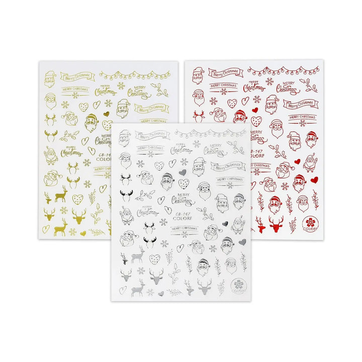 Christmas Sticker - Santa, Holly & Mistletoe   Naio Nails