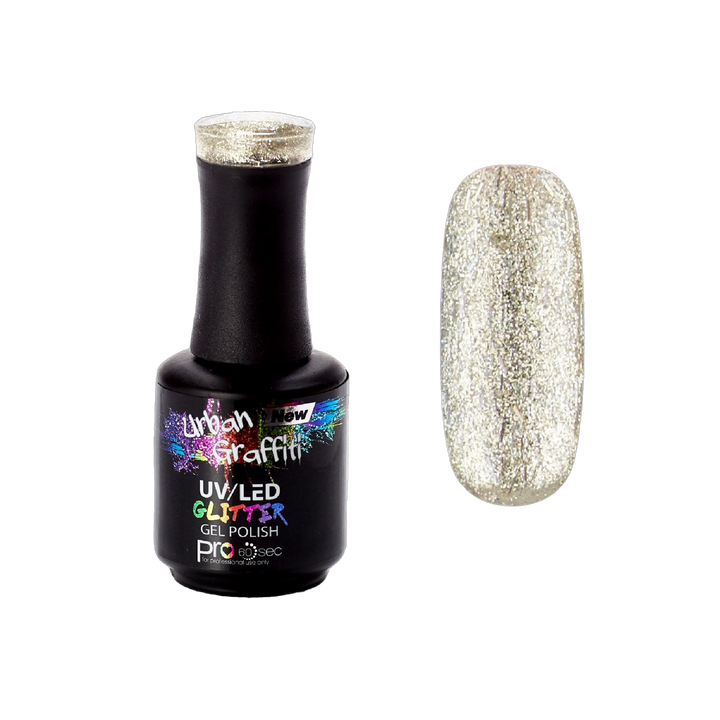 Disco Ball - UGGP-A0922 Urban Graffiti Silver Glitter Gel Polish 15ml   Naio Nails